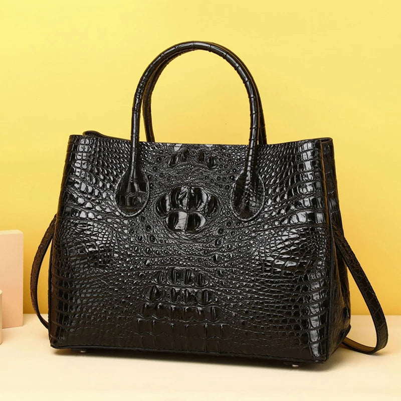 Luxury Handbag Real Cowhide Crocodile Fashion Handbag Women's Leather Women Bags Designer Handbags Quality Women's Tote - EUFASHIONBAGS