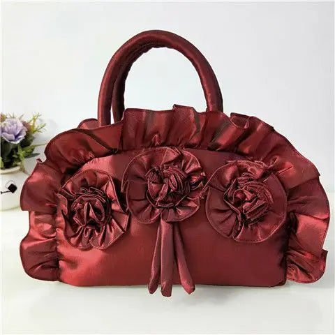 Gothic Purple Y2k Hand Bag Women New Dark Lolita Soft Chic Handle Purse Female Vintage Flower Cute Mini Bag Bolso Mujer - EUFASHIONBAGS