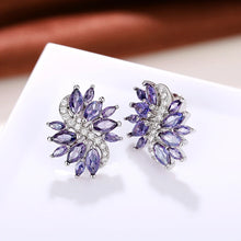 Carica l&#39;immagine nel visualizzatore di Gallery, Marquise Purple CZ Stud Earrings Bling Bling Accessories for Women Wedding Elegant Lady Earrings Luxury Jewelry