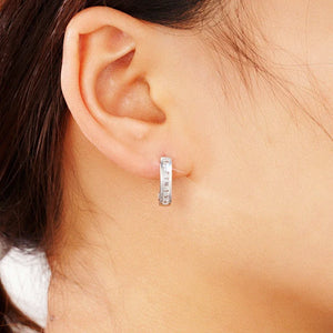 New Trendy Chic Half Round Stud Earrings for Women with Bling Bling Cubic Zirconia Gorgeous Earrings Daily Wear Jewelry