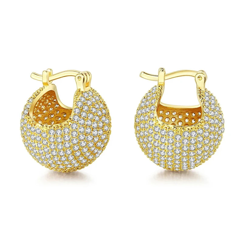 Luxury Fully Inlaid Zirconia Drop Earrings High-quality Shining Accessories for Engagement Elegant Temperament Jewelry - EUFASHIONBAGS