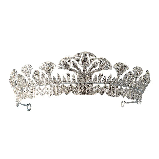 Luxury Royal Queen Geometric Crystal Bridal Tiaras Crowns Baroque Rhinestone Pageant Diadem Headpieces Wedding Hair Accessories - EUFASHIONBAGS