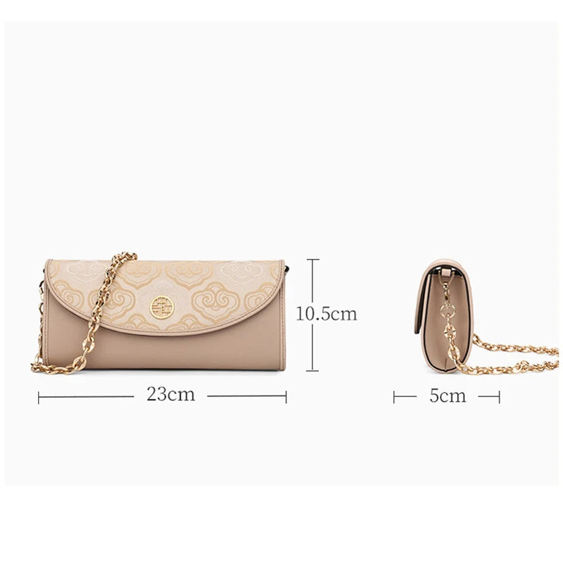 luxury brand high quality crossbody bag high-end leather temperament fashion cluth bag embroidered texture mini bag