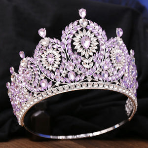 Baroque Big Rhinestone Adjustable Wedding Crown for Women Diadem Crystal Banquet Tiaras Party Costume Hair Jewelry Accessories