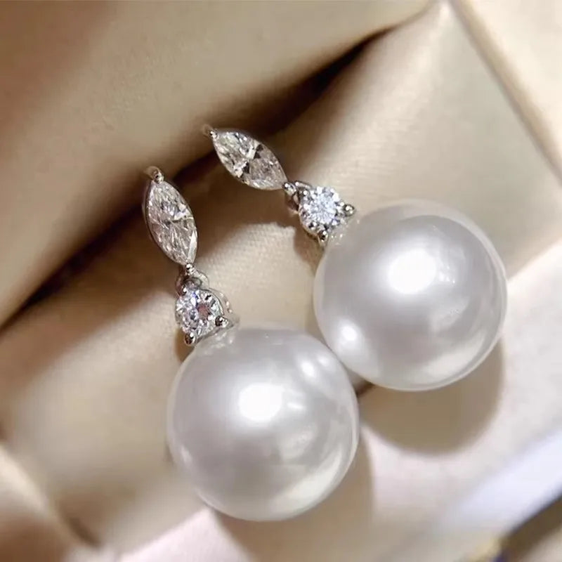 Imitation Pearl Drop Earrings for Women Temperament Aesthetic Ear Piercing Accessories Chic Jewelry for Wedding - EUFASHIONBAGS