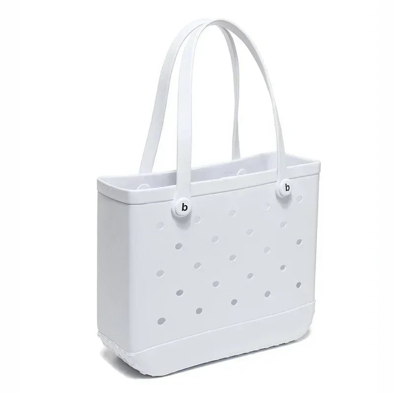 Croc Beach Tote Bag Rubber EVA Waterproof Basket Extra Large Women Shopping Shoulder Handbag Beach Jelly Sac Tote Bag Purse