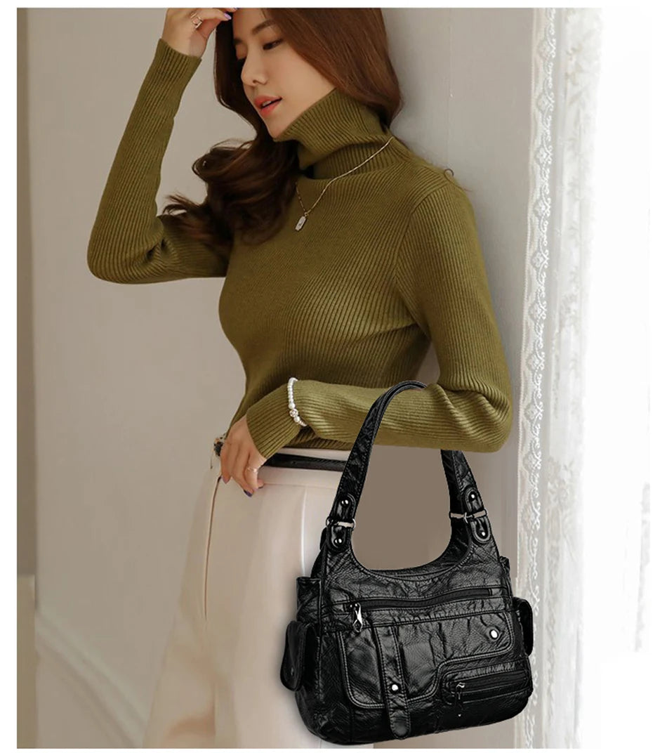 Genuine Brand Soft Leather Handbags High Quality Women Bags Small Casual Female Messenger Shoulder Bag