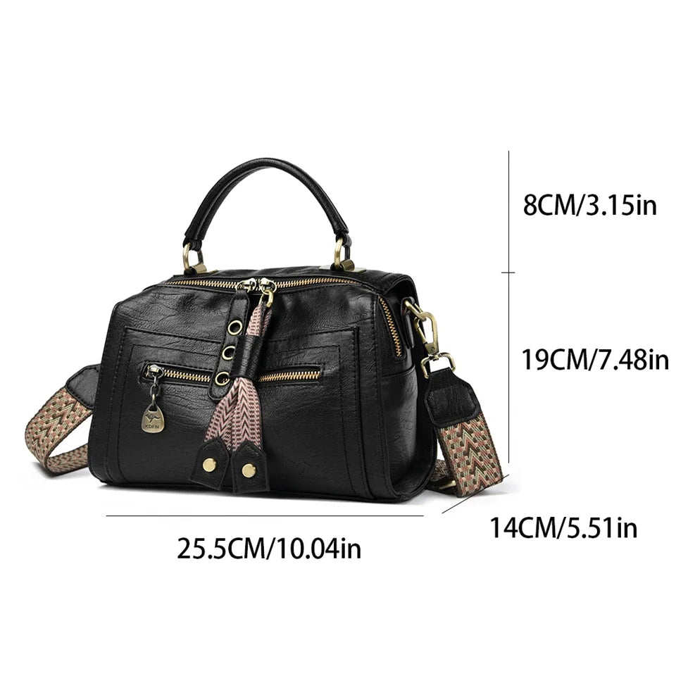 Women Soft Leather Top-Handle Bags Luxury Designer Handbags Ladies Large Shoulder Crossbody Bag Casual Tote Commuting Sac A Main - EUFASHIONBAGS