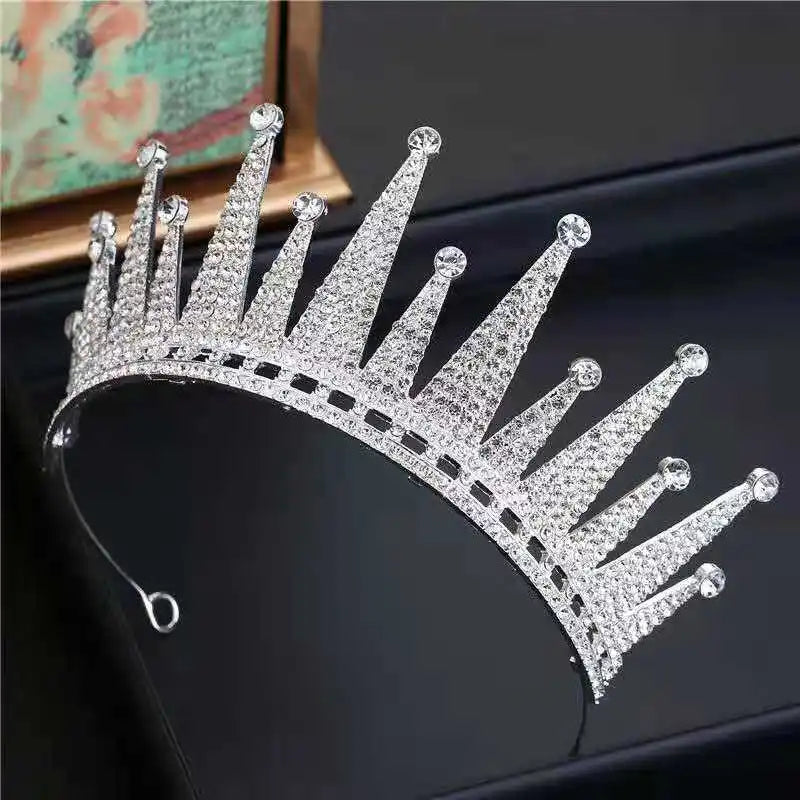 Luxury Diverse Silver Color Crystal Wedding Crown Bridal Headpiece Woman Baroque Rhinestone Tiaras Bride Diadem Hair Accessories - EUFASHIONBAGS