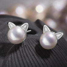 Carica l&#39;immagine nel visualizzatore di Gallery, Cat Ears Imitation Pearl Stud Earrings for Women Dainty Cute Earrings Temperament Sweet Girls Accessories Fashion Jewelry