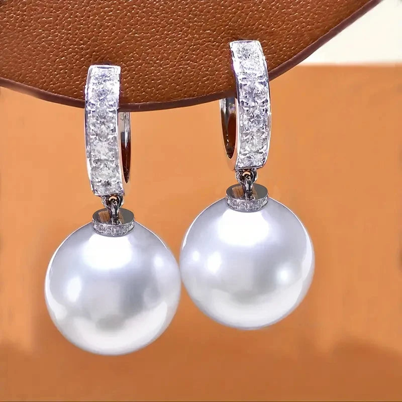 Round Imitation Pearl Dangle Earrings Women for Wedding Daily Wear Exquisite Drop Earrings Jewelry