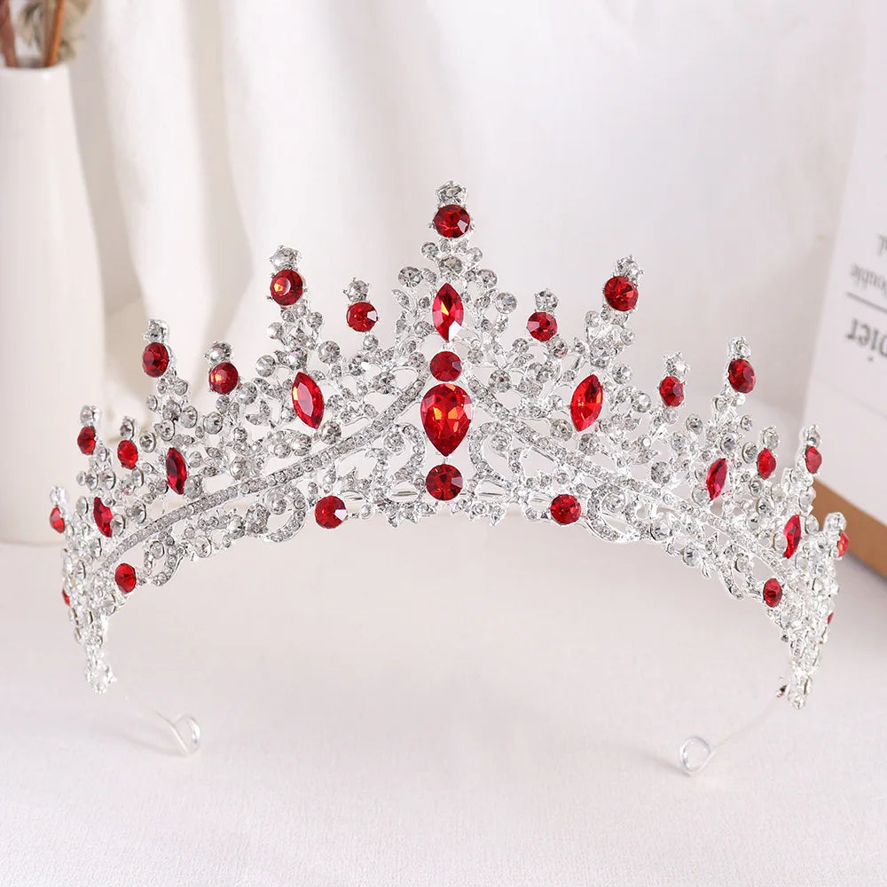 Baroque Princess Queen Opal Crystal Bridal Tiaras Crowns Luxury Elegant Headwear Diadem Wedding Hair Dress Jewelry Accessories - EUFASHIONBAGS