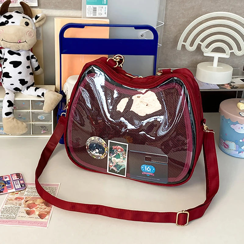 Kawaii Women Ita Bags Aesthetic New Designer Cat Shaped Crossbody Shoulder Bolsa Y2K Harajuku Lolita DIY Badge Bolso Mujer