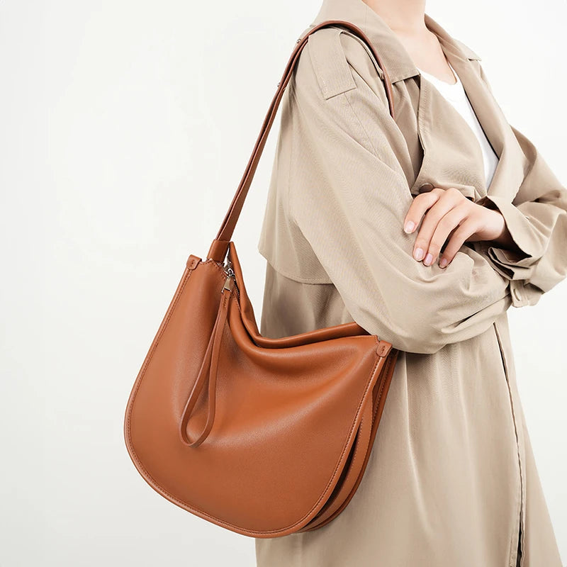 Genuine Leather Women Tote Bag New Large Women's Shoulder Bag Luxury Designer Cowhide Crossbody Bags