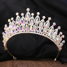 Load image into Gallery viewer, Baroque Luxury Royal Queen AB Color Crystal Wedding Crown Women Rhinestone Banquet Tiaras Party Costume Hair Jewelry Accessories