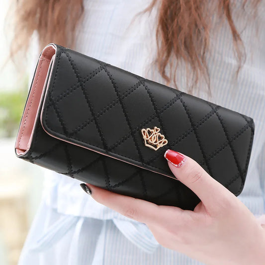 New Women's Wallet Fashion PU Leather Large Long Wallets Credit Card Holder Phone Coin Storage Girl's Handbag