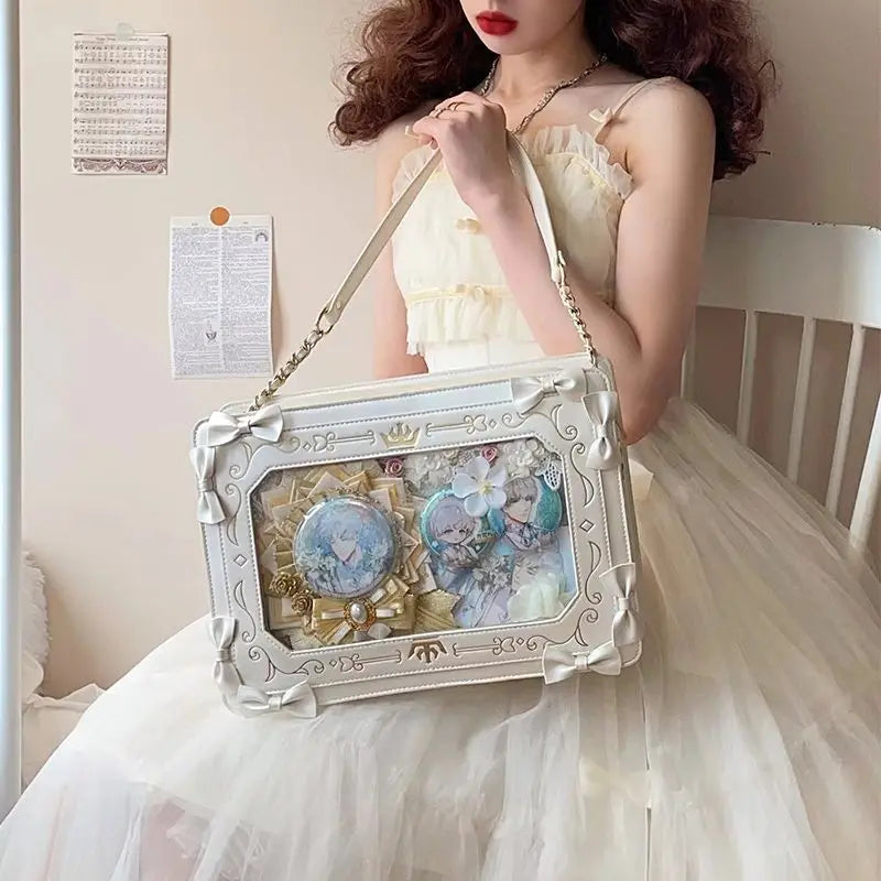 Lolita Women Ita Bags Fashion New Japanese Style JK Uniform Subculture Bolso Mujer Kawaii Bow Crossbody Shoulder Bags - EUFASHIONBAGS