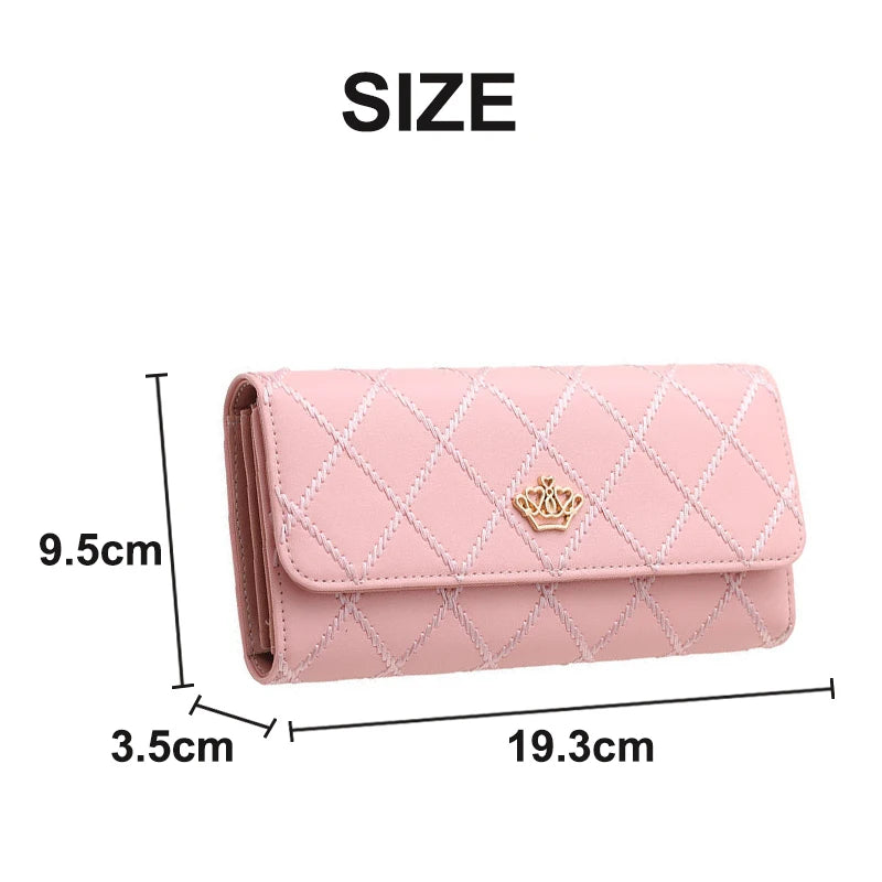 New Women's Wallet Fashion PU Leather Large Long Wallets Credit Card Holder Phone Coin Storage Girl's Handbag