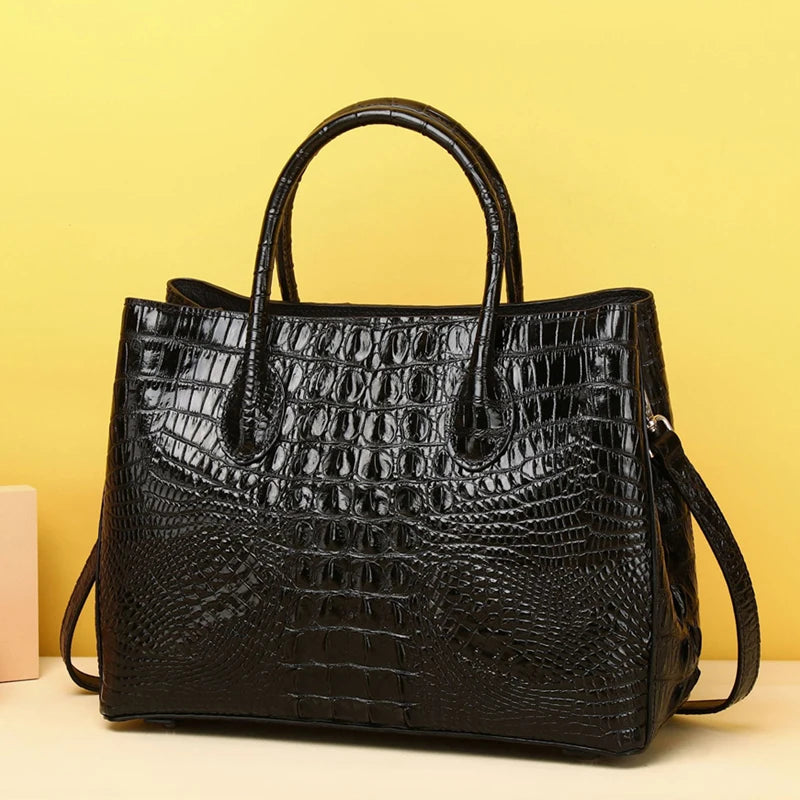 Luxury Handbag Real Cowhide Crocodile Fashion Handbag Women's Leather Women Bags Designer Handbags Quality Women's Tote - EUFASHIONBAGS