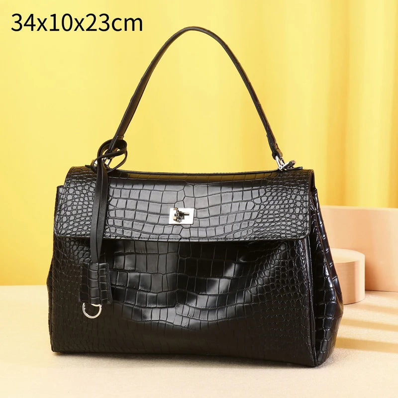 New Shoulder Women's Bags fashion luxury Genuine Leather handbags High-Quality Real Cowhide Bags