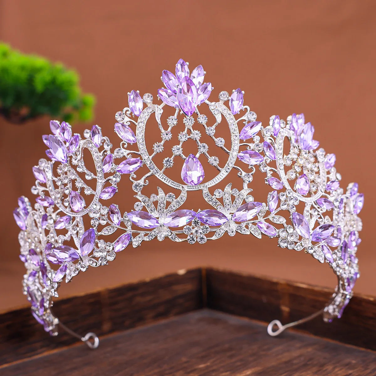 Luxury High Quality Royal Queen Pink Crystal Wedding Crown Women Rhinestone Banquet Tiara Party Costume Hair Jewelry Accessories - EUFASHIONBAGS