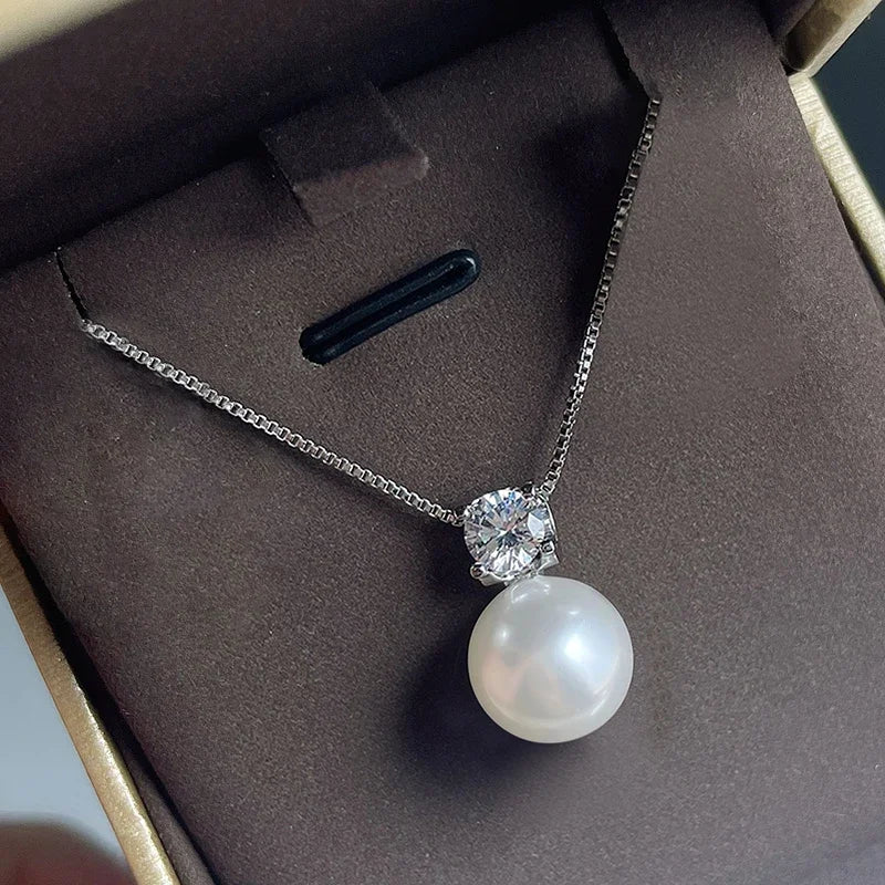 Simple Stylish Imitation Pearl Pendant Necklace for Women Trendy Gorgeous Neck Accessories Elegant Wedding Band Jewelry - EUFASHIONBAGS