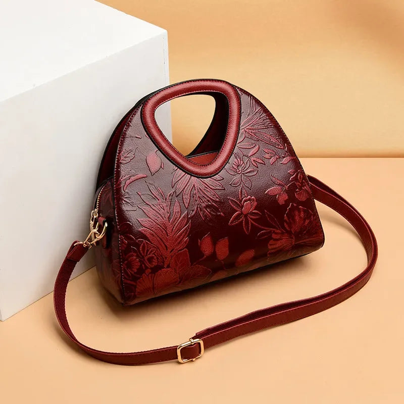 Women Leather Handbags Female Ladies Hand Hobos Bag Mother Shoulder Bag Chinese Style Crossbody Bags For Women Sac A Main - EUFASHIONBAGS