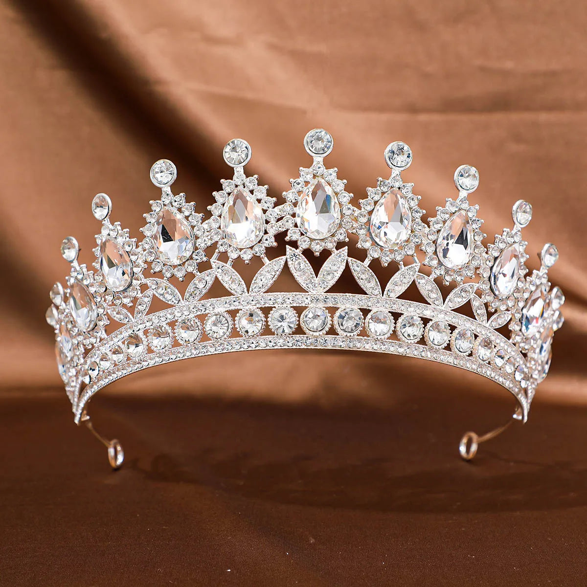 Silver Color Crowns and Tiaras Wedding Hair Accessories For Women Crown For Bridal Crystal Rhinestone Diadema Tiaras Bride Crown