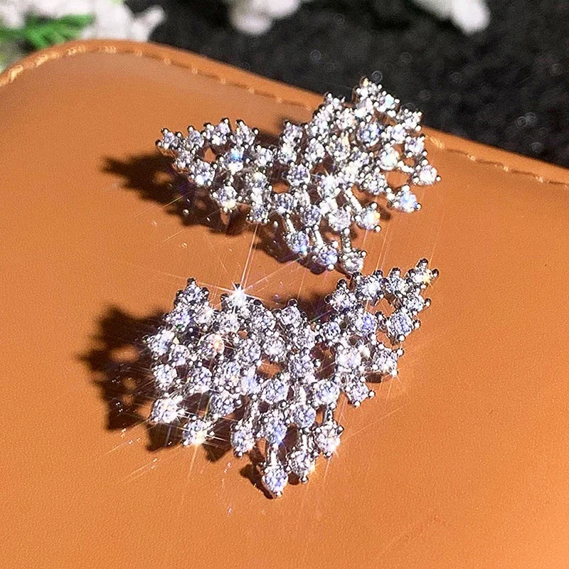 Women's Stud Earrings Full with Small Cubic Zirconia Bling Bling Female Accessories Wedding Party Trendy Jewelry - EUFASHIONBAGS