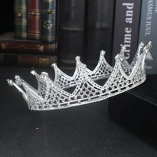 Cargar imagen en el visor de la galería, Pink Crystal Princess Tiara Crown Queen King Pageant Prom Diadem Rhinestone Men Hair Ornaments Wedding Jewelry Accessories