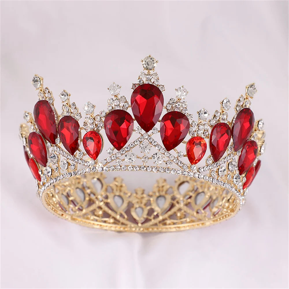 Crystal Baroque Tiara Crowns For Bride Women Girl Pageant Prom Diadem Wedding Bridal Headpiece Beauty Hair Jewelry Accessories - EUFASHIONBAGS