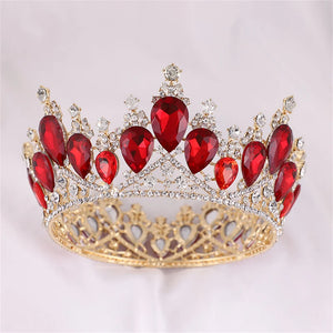 Crystal Baroque Tiara Crowns For Bride Women Girl Pageant Prom Diadem Wedding Bridal Headpiece Beauty Hair Jewelry Accessories