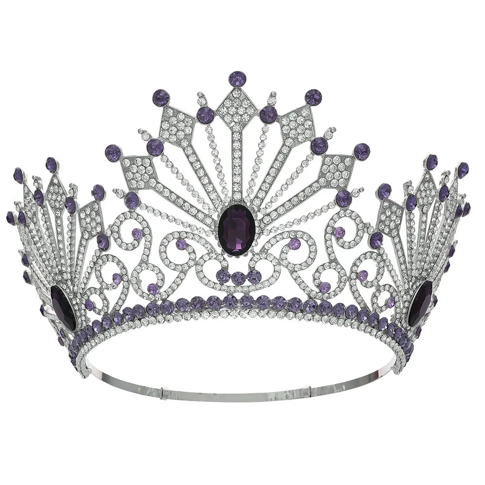 Miss Supranational Big Crystal Geometric Bridal Crown Rhinestone Beauty Pageant Headdress Wedding Dress Hair Jewelry Accessories