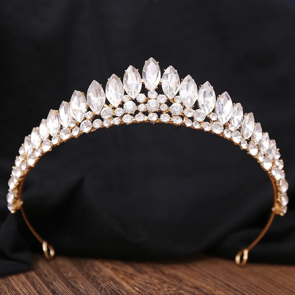 Luxury Rhinestone Bridal Tiaras Crown Baroque AB Color Crystal Diadem For Bride Headbands Wedding Hair Jewelry Dress Accessories - EUFASHIONBAGS