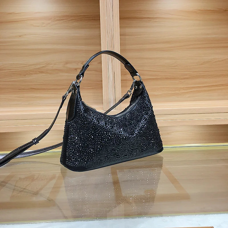 Women Evening Bag 2025 New Shiny Rhinestone Women's Shoulder Bag Fashion Luxury Dinner Party Handbag Female Crossbody Bags