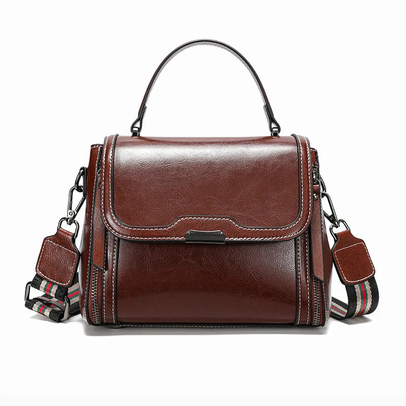 Cowhide Women's Tote Bag New Luxury Genuine Leather Shoulder Crossbody Bags High Quality Vintage Female Handbag