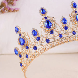 Trendy Wedding Crown Bridal Headpiece Gold Silver Color Rhinestone Crystal Diadem Queen Crown Princess Tiaras Bride Hair Jewelry