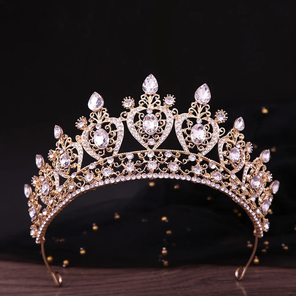 Baroque Luxury Purple Royal Queen Wedding Crown Rhinestone Crystal Bride Diadem Pageant Headdress Tiaras Hair Jewelry Accessory - EUFASHIONBAGS