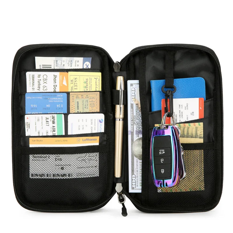 Multifunction Passport Holder New Travel Wallet Portable Large Capacity Waterproof Credit Card Ticket Document Storage Bag