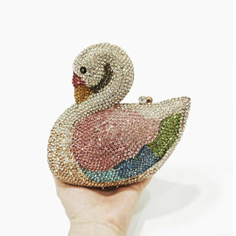 Swan Shaped Diamond Evening Clutch Bags New Rhinestone Day Clutches Metallic Gem Clutch Purses And Handbags Wedding Purse