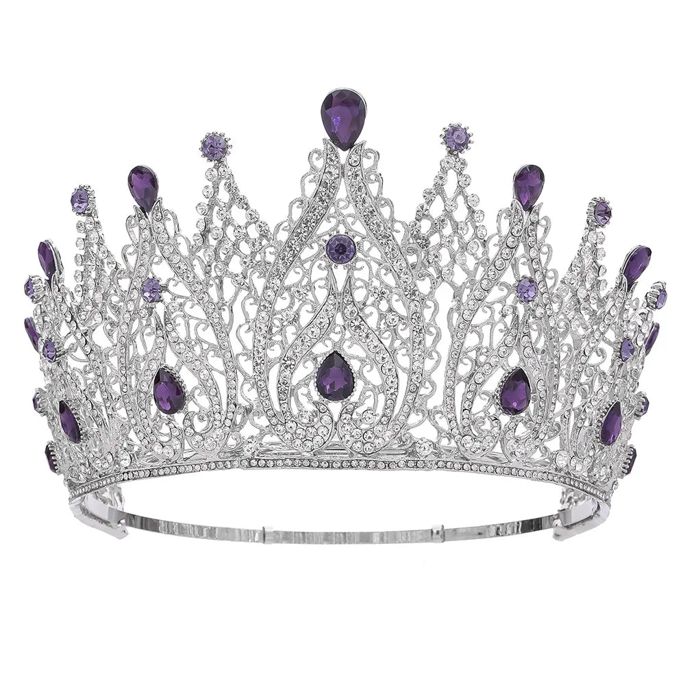 Luxury High Royal Queen Miss Universe Adjustable Wedding Crown for Women Crystal Banquet Tiaras Costume Hair Jewelry Accessories - EUFASHIONBAGS