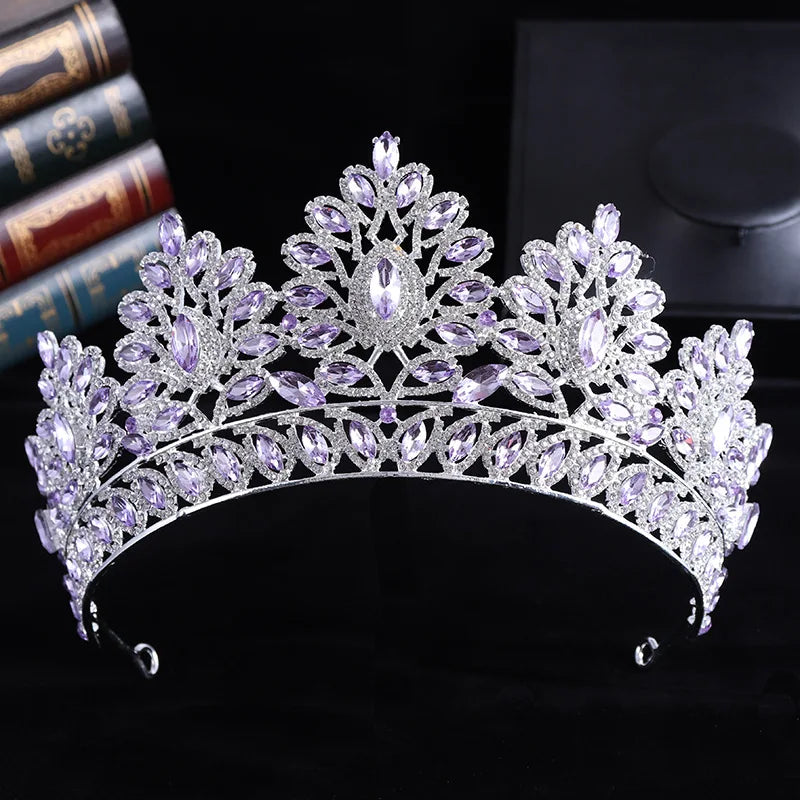 Luxury Crystal Tiara Crowns for Girl Women Pageant Prom Diadem Wedding Bride Hair Jewelry Accessories Bridal Hair Ornaments - EUFASHIONBAGS