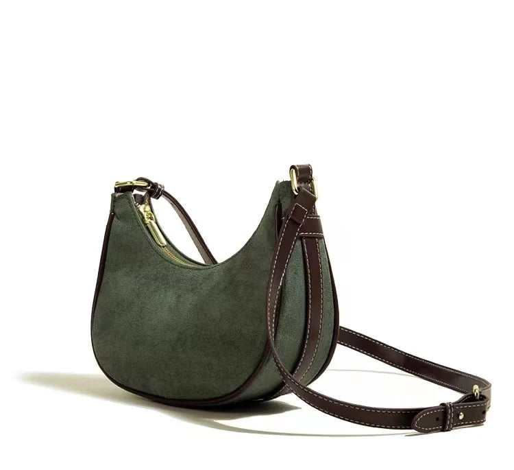 Casual Green Underarm Bag Women New Vintage Hot Girls Leather Solid Shoulder Bag Retro Elegant Y2k Handbag Purse - EUFASHIONBAGS