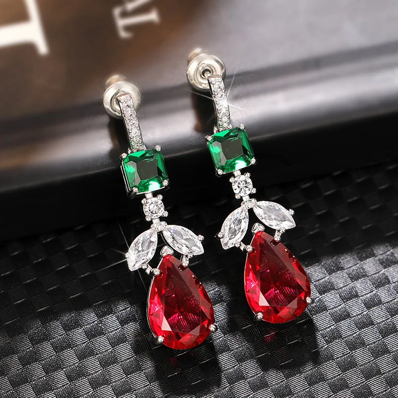 Fashion Women's Drop Earrings with Bright Cubic Zirconia Gorgeous Creative Trendy Pendant Accessories for Anniversary