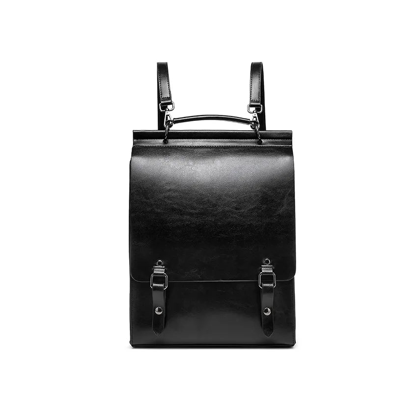 Vintage Cowhide Women Backpack England College Style School Bag Luxury Genuine Leather Shoulder Bag Student Handbags 682