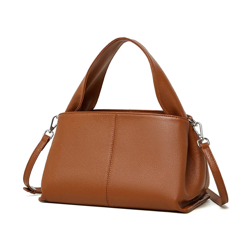 Luxury Designer Genuine Leather Women Crossbody Shoulder Bags Wide Shoulder Strap Female Handbags