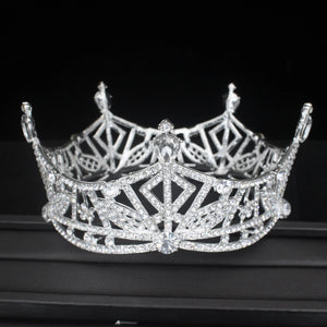 Royal Full Rhinestone Queen King Tiaras and Crowns Pageant Prom Diadem For Women/Girls Wedding Bridal Head Jewelry Accessories