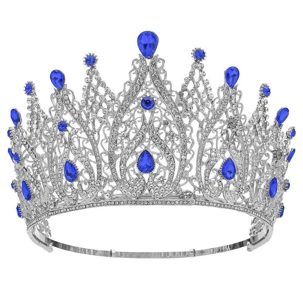 Luxury High Royal Queen Miss Universe Adjustable Wedding Crown for Women Crystal Banquet Tiaras Costume Hair Jewelry Accessories - EUFASHIONBAGS