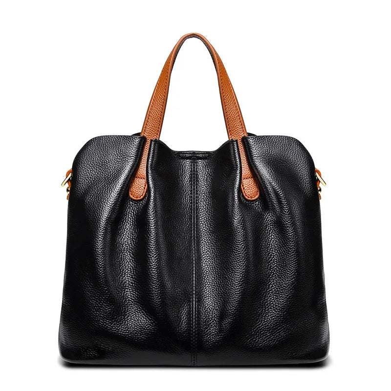 Genuine Leather Women's Bags Fashion Commute Handbags Solid Color Tote Messenger Luxury Designer Shoulder Cossbody Bag - EUFASHIONBAGS