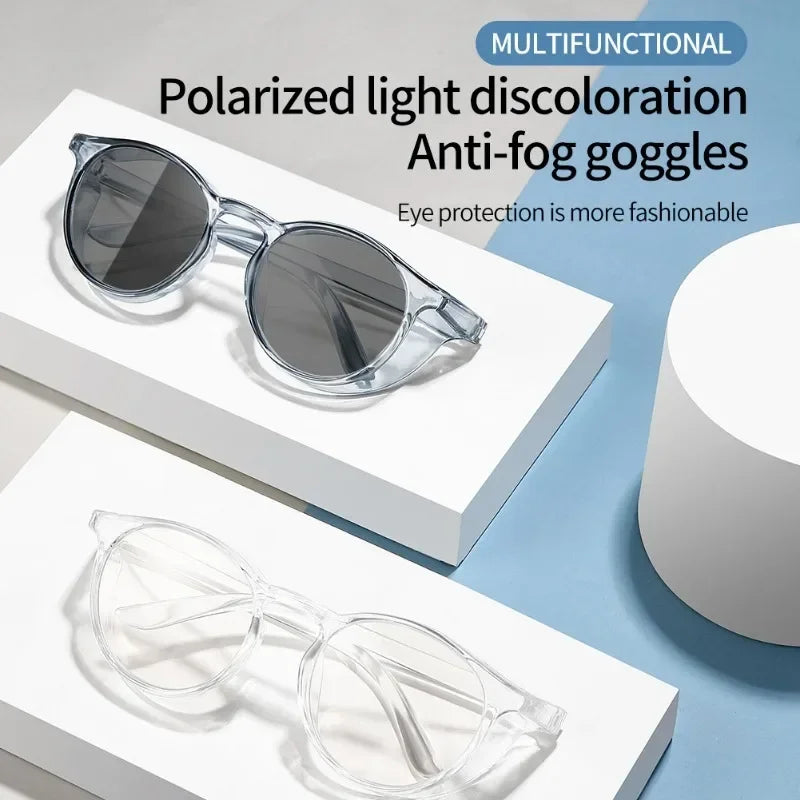 Protective Polarized Photochromic Sunglasses with Side Shields Blue Light Blocking Anti-allergy Anti Fog Wind Splash Goggles - EUFASHIONBAGS